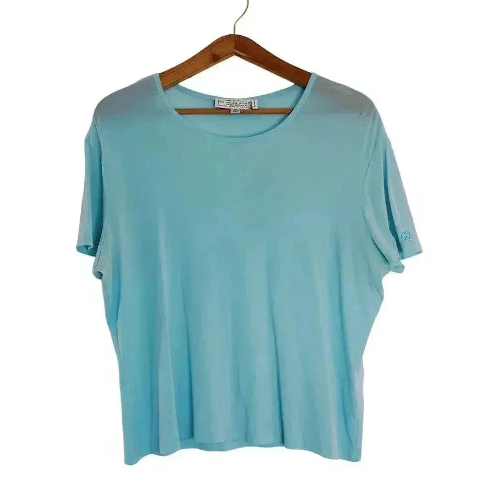 y2k Vintage St. John Sport Blue Crewneck Tee Summer Beach Women's Size M